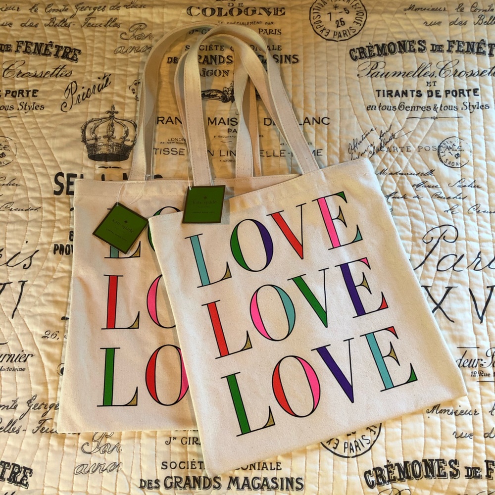 2 NEW Kate Spade Love totes - all NEW WITH TAGS!